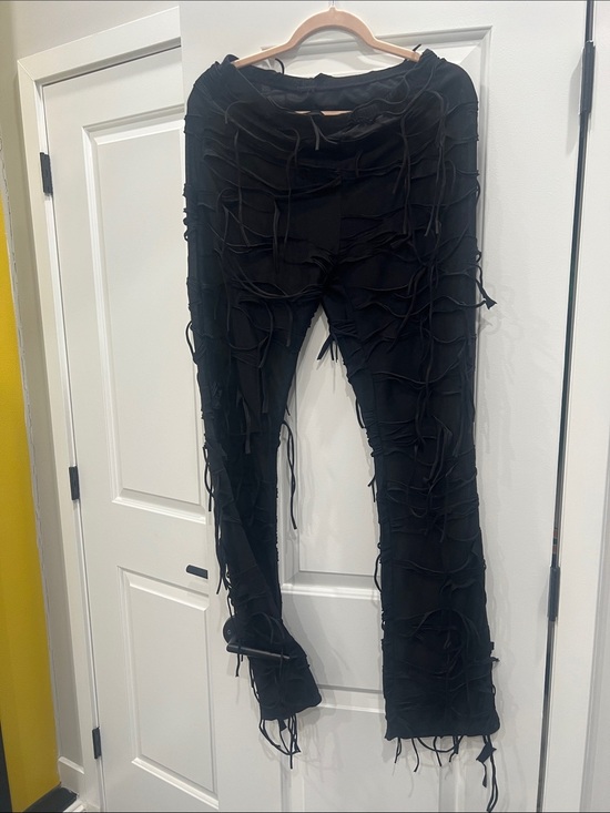 Other - Black Distressed Tie-Detail Pants​